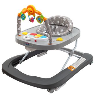 Dětské chodítko se silikonovými kolečky New Baby Forest Kingdom Gray