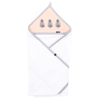 Dětská bavlněná osuška Womar Nature Velvet 100x100 pírko lososová