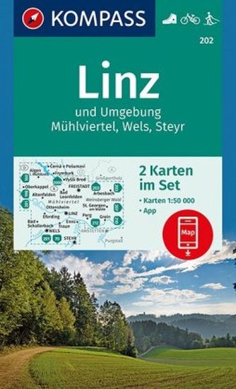 Kompass Karte Linz und Umgebung, Mühlviertel, Wels, Steyr