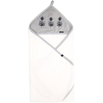 Dětská bavlněná osuška Womar Velvet 80x80 pírko šedá