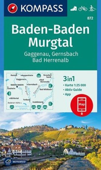 Kompass Karte Baden-Baden, Murgtal, Gaggenau, Gernsbach, Bad Herrenalb