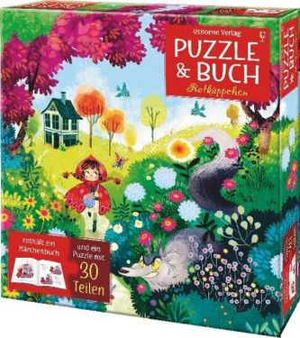 Puzzle und Buch: Rotkäppchen