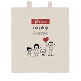 Bavlněná nákupní taška přírodní s potiskem New Baby Práce na plný úvazek