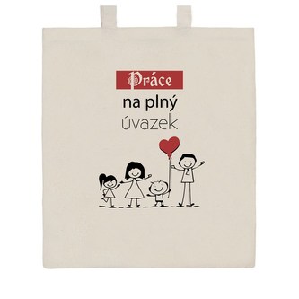 Bavlněná nákupní taška přírodní s potiskem New Baby Práce na plný úvazek