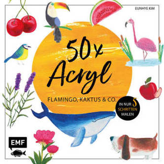 50 x Acryl - Flamingo, Kaktus und Co.