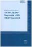 VARIATIONslinguistik trifft TEXTlinguistik