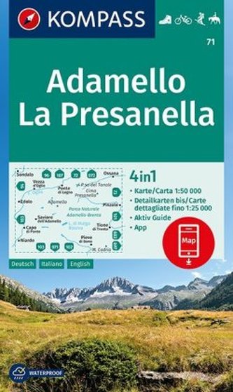 Kompass Karte Adamello, La Presanella