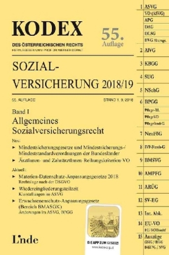 KODEX Sozialversicherung 2018/19, Band I