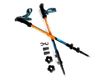 Palice trekingové SPOKEY ZION 1 pár s príslušenstvom modro-oranžové