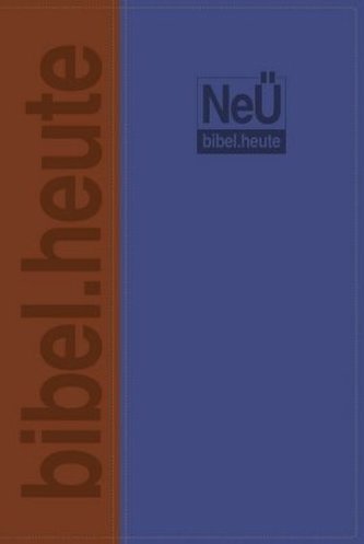 NeÜ bibel. heute, Standard zweifarbiges Kunstleder blau/braun