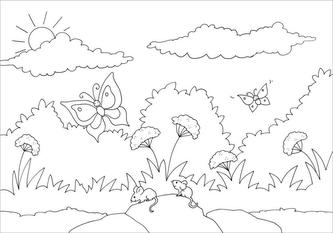 Fenster-Sticker. Blumenwiese