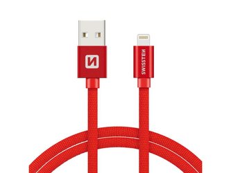 Kabel SWISSTEN USB/Lightning MFi 1,2m červený