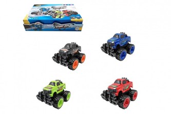 Auto terénne 4x4 plast 13x10cm na zotrvačník 4 farby