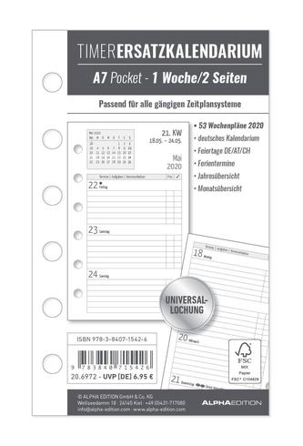 Timer Ersatzkalendarium A7 Pocket 2020