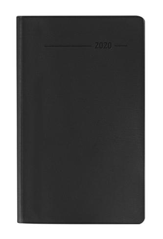 Taschenplaner geheftet PVC schwarz 2020