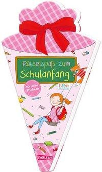 Rätselspaß zum Schulanfang mit Stickern (Schultüte für Mädchen)