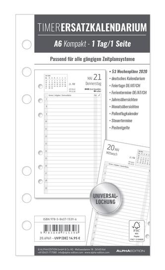 Timer Ersatzkalendarium A6 Kompakt 2020