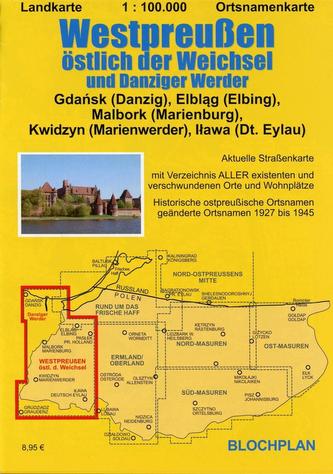 Landkarte Westpreußen östlich der Weichsel und Danziger Werder 1:100.000