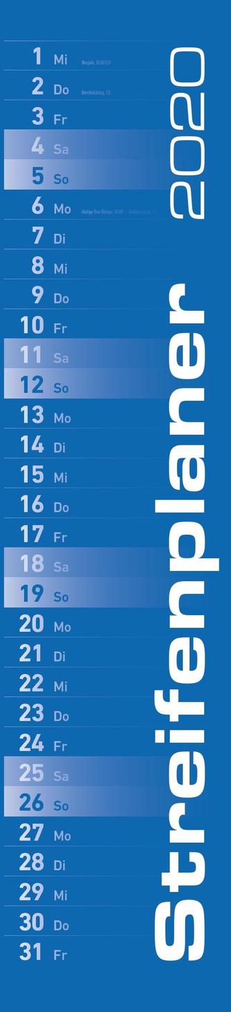 Streifenplaner 2020 blau
