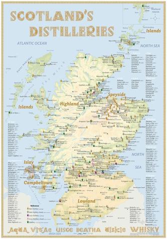 Whisky Distilleries Scotland - Poster  Standard Edition 70 x 100 cm