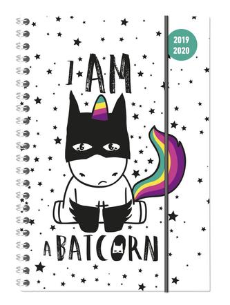 Collegetimer Batcorn 2019/2020 - Einhorn - Schülerkalender A5 (15 x 21)