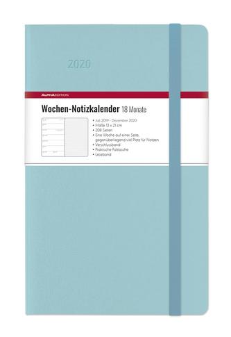Wochen Notizkalender Azure 2020 - Taschenplaner / Taschenkalender, 20 Monate groß