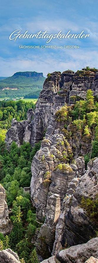 Geburtstagskalender Dresden / Sächsische Schweiz 2020 15x40 cm