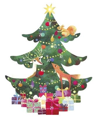 Adventskalender mit Stanzung Tannenbaum
