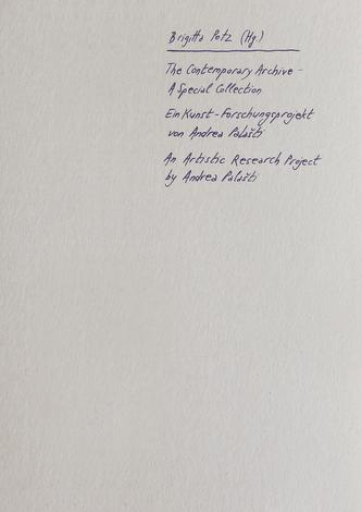 The Contemporary Archive - A Special Collection