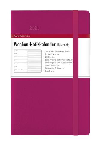 Wochen Notizkalender 18 Monate klein Berry 2020 - Taschenplaner (9 x 14)