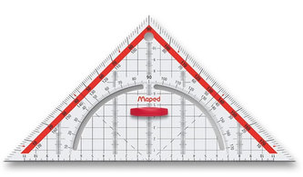 Geometrický pravoúhlý trojúhelník Maped Technic 26cm, úhloměr Geometrický pravoúhlý trojúhelník Maped Technic 26cm, úhloměr