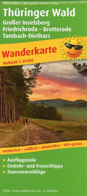 Thüringer Wald, Großer Inselsberg - Friedrichroda - Brotterode - Tambach-Dietharz 1:25 000
