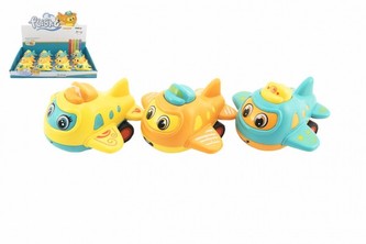 Letadlo plast 8cm pro nejmenší na setrvačník 1 ks, 3 různé barvy  18m+