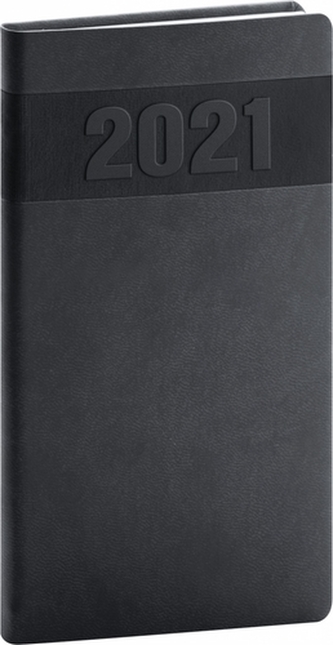 Kapesní diář Aprint 2021, černý