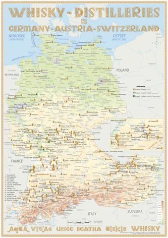 Whisky Distilleries D/A/CH - Tasting Map 24x34cm