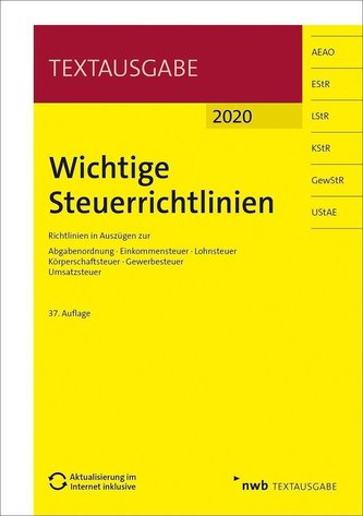 Wichtige Steuerrichtlinien 2020