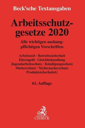 Arbeitsschutzgesetze 2020