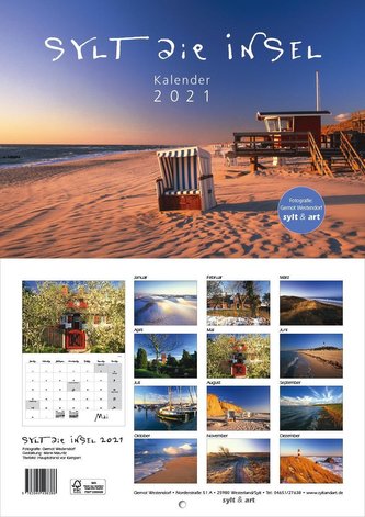 Sylt - die Insel 2021 A4 Querkalender