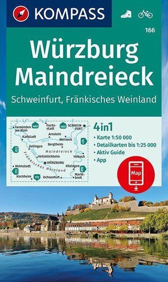 KOMPASS Wanderkarte Würzburg, Maindreieck, Schweinfurt, Fränkisches Weinland 1:50 000