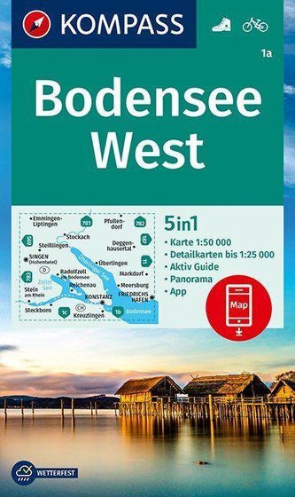 KOMPASS Wanderkarte Bodensee West 1:50 000