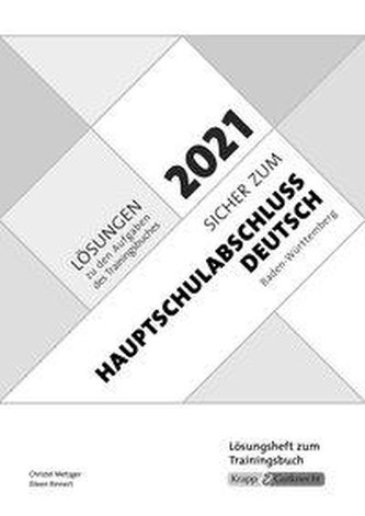 Sicher zum Hauptschulabschluss Deutsch. Lösungsheft. Baden-Württemberg 2021