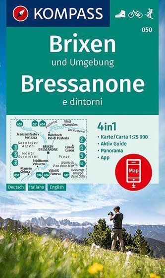 KOMPASS Wanderkarte Brixen und Umgebung, Bressanone e dintorni 1:25 000