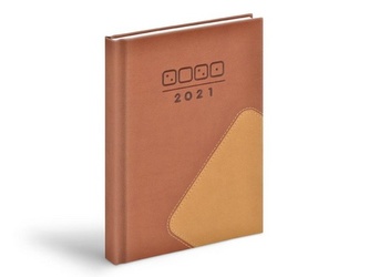 Diář 2021 D801 PU brown / light brown