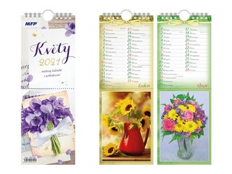 Pohlednicový Květy - nástěnný kalendář 2021