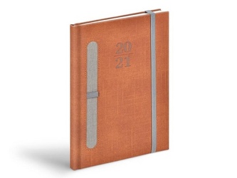 Diář 2021 T805 PU brown / grey - na propisku