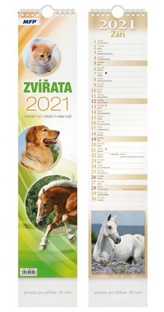 Vázankový Zvířata - nástěnný kalendář 2021