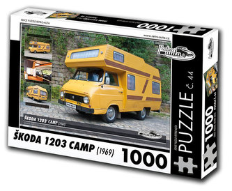 Retro auta Puzzle č. 44 - ŠKODA 1203 CAMP (1969) - 1000 dílků