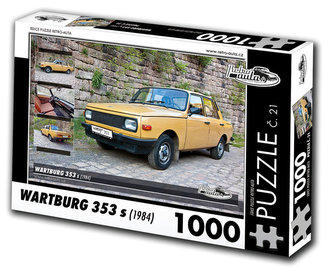 Retro auta Puzzle č. 21 - WARTBURG 353 s (1984) - 1000 dílků