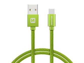 Kábel SWISSTEN USB/USB-C 1,2m zelený