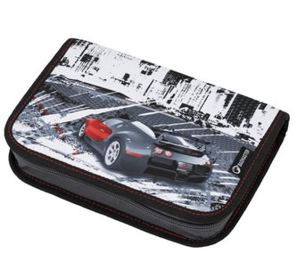 Bagmaster Školní penál CASE LIM 9 B BLACK/WHITE/RED